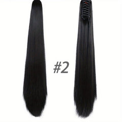 Synthetic Long Straight Claw Clip Ponytail Hair Extension