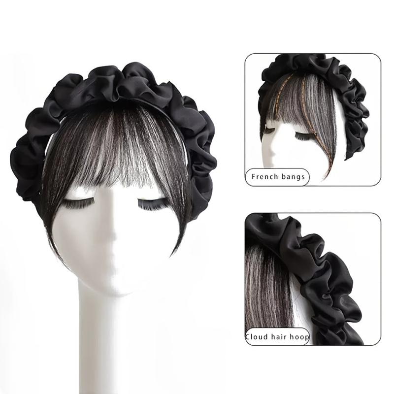 Synthetic Cloud Headband With Air Bangs Short Straight Synthetic Hair Bangs