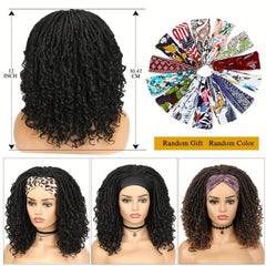 Ombre Brown Blonde 613 Locs Headband Curly Hair Wig