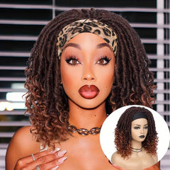 Ombre Brown Blonde 613 Locs Headband Curly Hair Wig