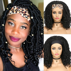 Ombre Brown Blonde 613 Locs Headband Curly Hair Wig
