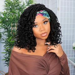 Ombre Brown Blonde 613 Locs Headband Curly Hair Wig