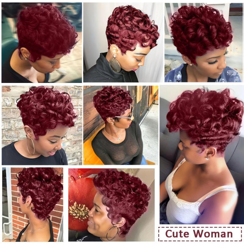 Pixie Cut Wig Short Curly Wigs For Women Synthetic Wig Beginners Friendly