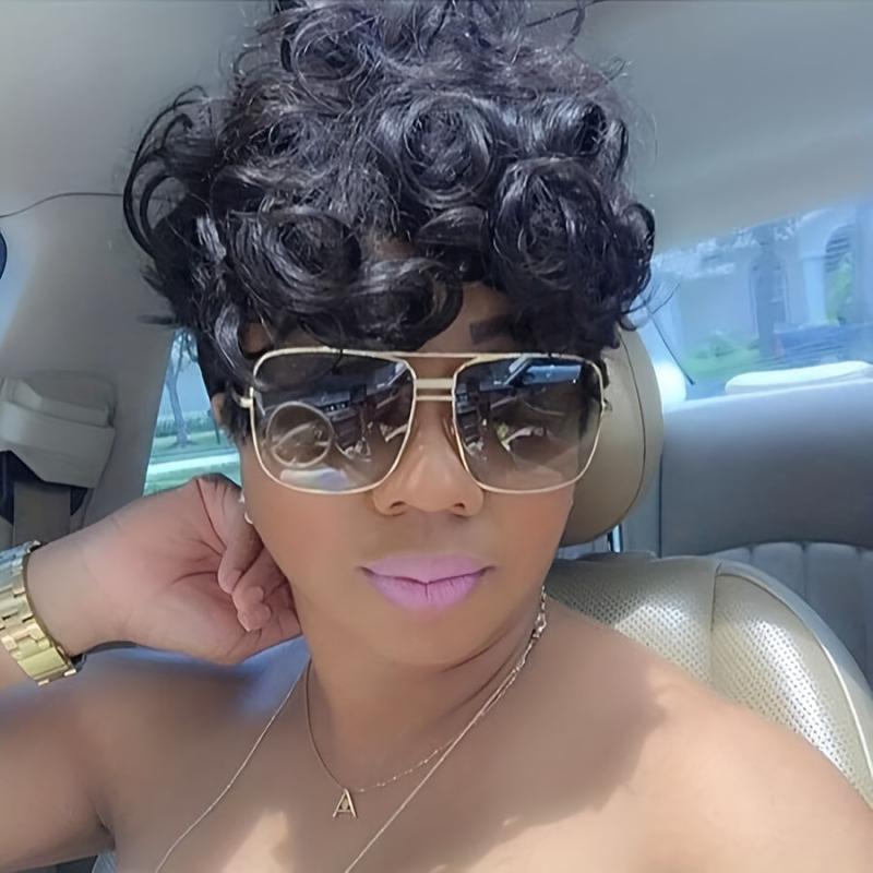 Pixie Cut Wig Short Curly Wigs For Women Synthetic Wig Beginners Friendly