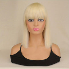 Short Bob Hair Wigs With Bangs Synthetic Fiber Hair Wigs For Women Girls