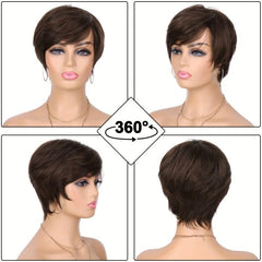 Pixie Cut Wigs for Women Layered Short Straight Synthetic Hair