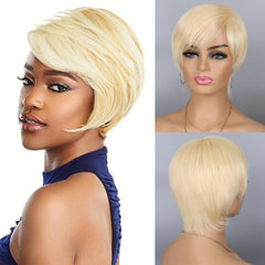 Pixie Cut Wigs for Women Layered Short Straight Synthetic Hair