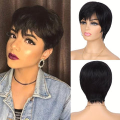 Pixie Cut Wigs for Women Layered Short Straight Synthetic Hair