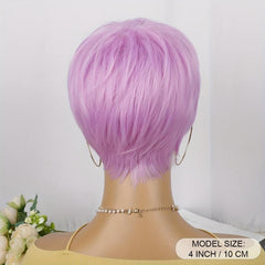 Short Bob Pixie Cut Wig with Bangs Soft Natural Wigs for Women Daily Use