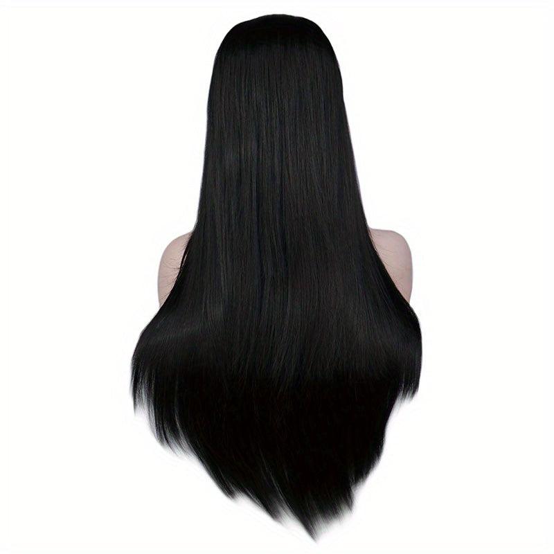 Pink Long Straight Hair Wigs With Bangs 66cm Synthetic Hair Replacement Wigs