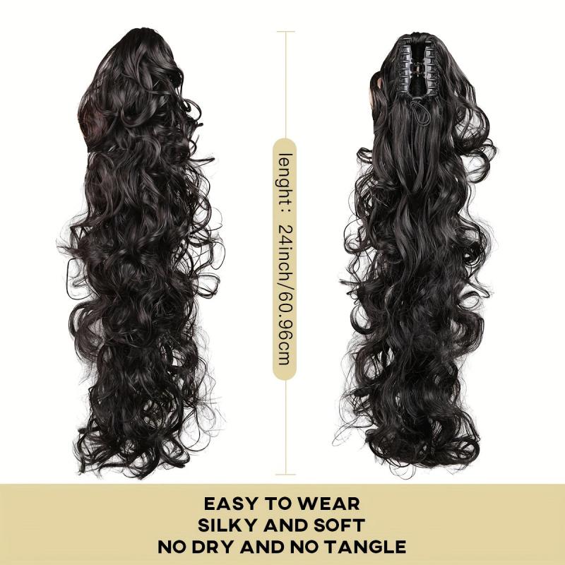 60 96 Cm Long Curly Wavy Claw Ponytail Extensions