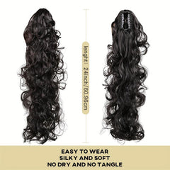 60 96 Cm Long Curly Wavy Claw Ponytail Extensions
