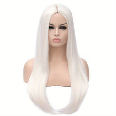 Long Straight Middle Partition Hair Wig Synthetic Cosplay Wig Pastel