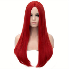Long Straight Middle Partition Hair Wig Synthetic Cosplay Wig Pastel