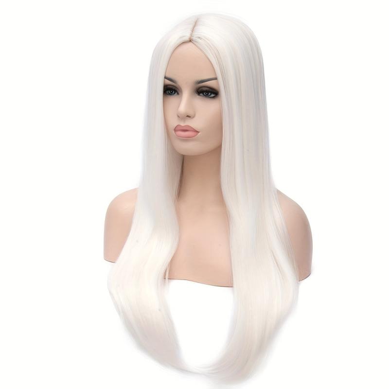 Long Straight Middle Partition Hair Wig Synthetic Cosplay Wig Pastel