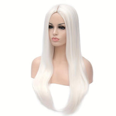 Long Straight Middle Partition Hair Wig Synthetic Cosplay Wig Pastel