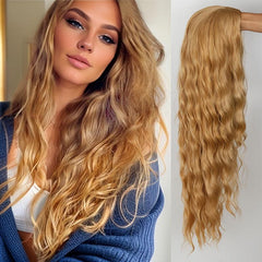 Long Curly Wavy Synthetic Wig Heat Resistant Natural Look