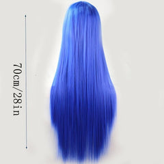 Colorful Long Straight Synthetic Wig With Bangs for Party Cosplay