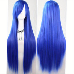 Colorful Long Straight Synthetic Wig With Bangs for Party Cosplay