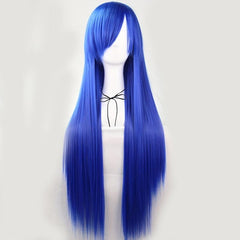 Colorful Long Straight Synthetic Wig With Bangs for Party Cosplay