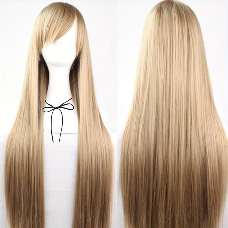 Colorful Long Straight Synthetic Wig With Bangs for Party Cosplay