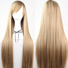 Colorful Long Straight Synthetic Wig With Bangs for Party Cosplay