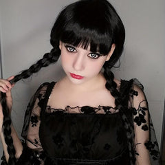 Long Pigtails Costume Wig with Bangs for Women Girls Movie Cosplay