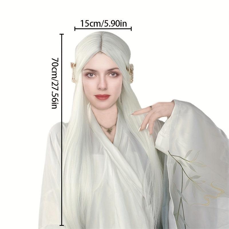 Anime Cosplay Wig Long Straight Hair Ancient Costume Hanfu Wig for Halloween