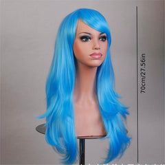 Colorful Long Curly Wig With Bangs Synthetic Wig Heat Resistant