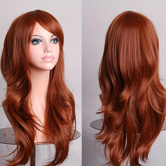 Colorful Long Curly Wig With Bangs Synthetic Wig Heat Resistant