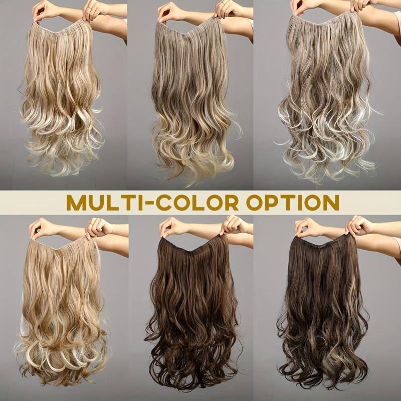 4pcs Straight Hair Pieces Synthetic Extensions for Daily Use
