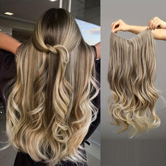 4pcs Straight Hair Pieces Synthetic Extensions for Daily Use