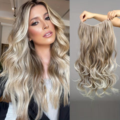 4pcs Straight Hair Pieces Synthetic Extensions for Daily Use