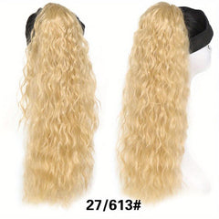 Long Curly Drawstring Ponytail Synthetic Ponytails Blonde Red Hair Extensions