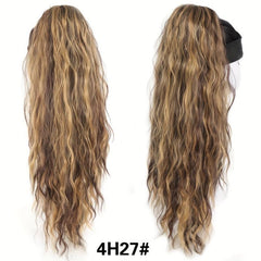 Long Curly Drawstring Ponytail Synthetic Ponytails Blonde Red Hair Extensions