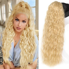 Long Curly Drawstring Ponytail Synthetic Ponytails Blonde Red Hair Extensions
