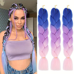 3 Pieces Jumbo Braid Synthetic Hair 24 Inch Gradient Kanekalon Extensions