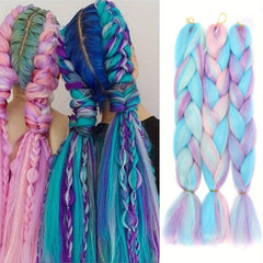 3 Pieces Jumbo Braid Synthetic Hair 24 Inch Gradient Kanekalon Extensions