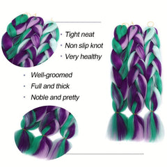 3 Pieces Jumbo Braid Synthetic Hair 24 Inch Gradient Kanekalon Extensions