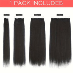 16 Clips Straight Hair Extensions Synthetic Heat Resistant False Hair Extensions