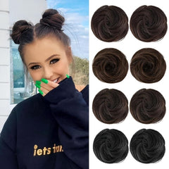 Messy Bun Mini Claw Clips Cat Ear Hair Extensions Accessory Wig For Women