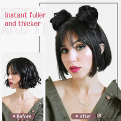 Messy Bun Mini Claw Clips Cat Ear Hair Extensions Accessory Wig For Women