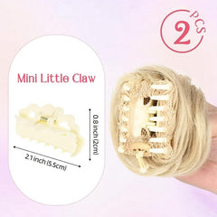Messy Bun Mini Claw Clips Cat Ear Hair Extensions Accessory Wig For Women