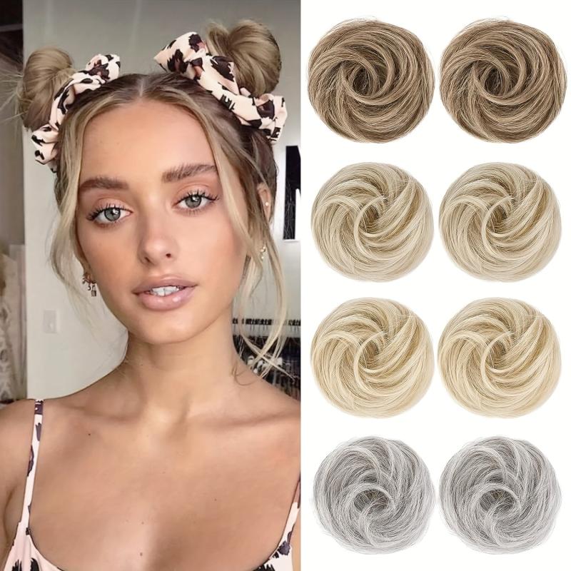 Messy Bun Mini Claw Clips Cat Ear Hair Extensions Accessory Wig For Women