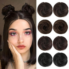 Messy Bun Mini Claw Clips Cat Ear Hair Extensions Accessory Wig For Women