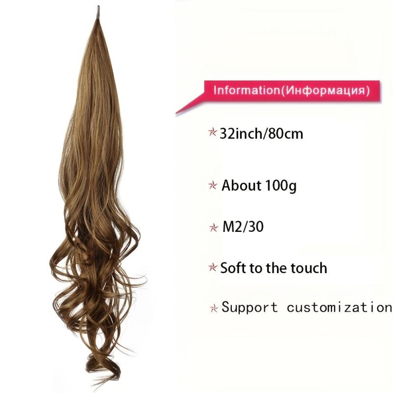 Curly Wavy Ponytail Extensions Synthetic Hair Natural Look Daily Use