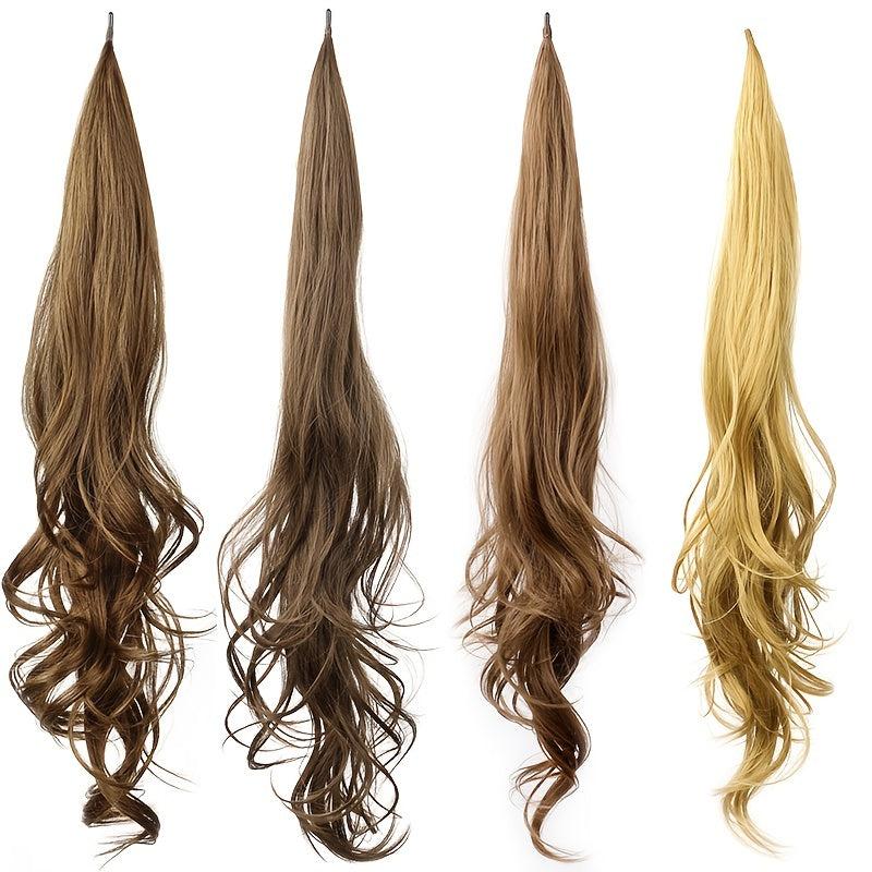 Curly Wavy Ponytail Extensions Synthetic Hair Natural Look Daily Use