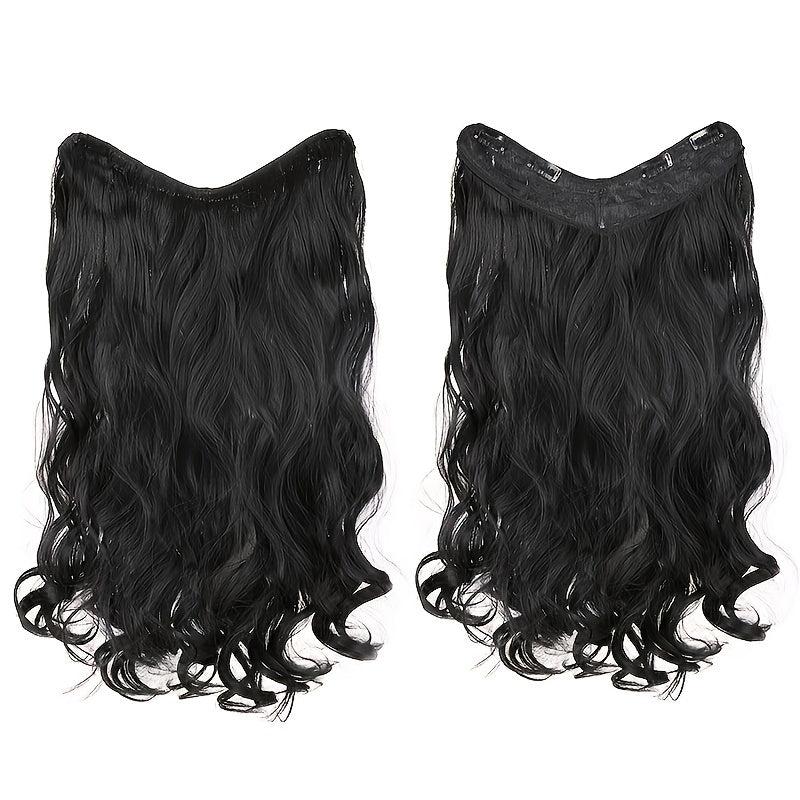 Wavy Curly Clip In Hair Extensions Natural Looking U Shaped Hair Extensions