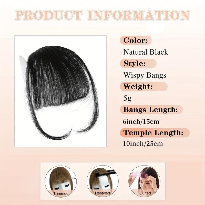 Clip In Air Bangs For Women 25.4 Cm Long