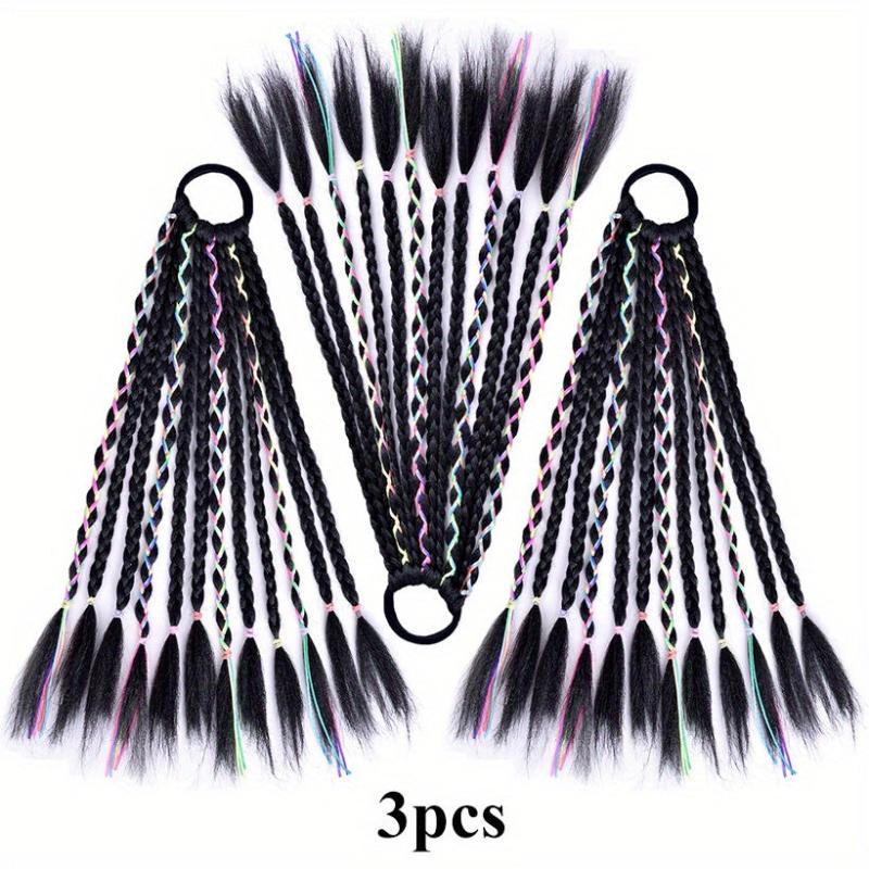 Synthetic DIY Box Braids Ponytail Colored Line Extensions